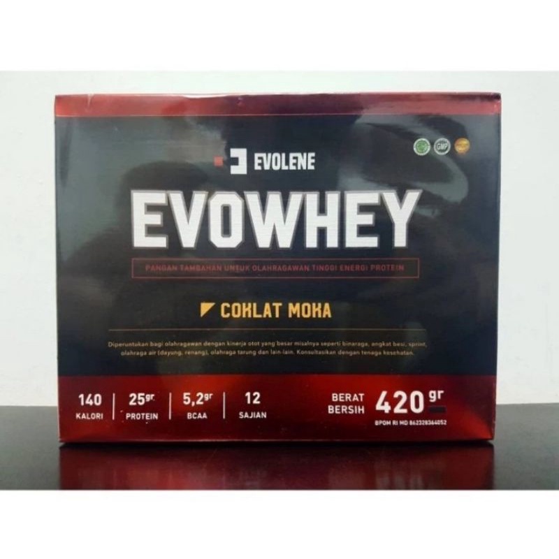 Evowhey 420gr 12 Sachet Evo Whey Protein Evolene Coklat