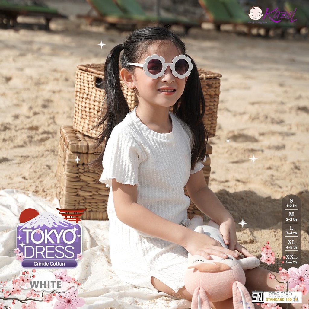 Kazel 1pc Tokyo Crinkle Dress | Dress Anak Perempuan