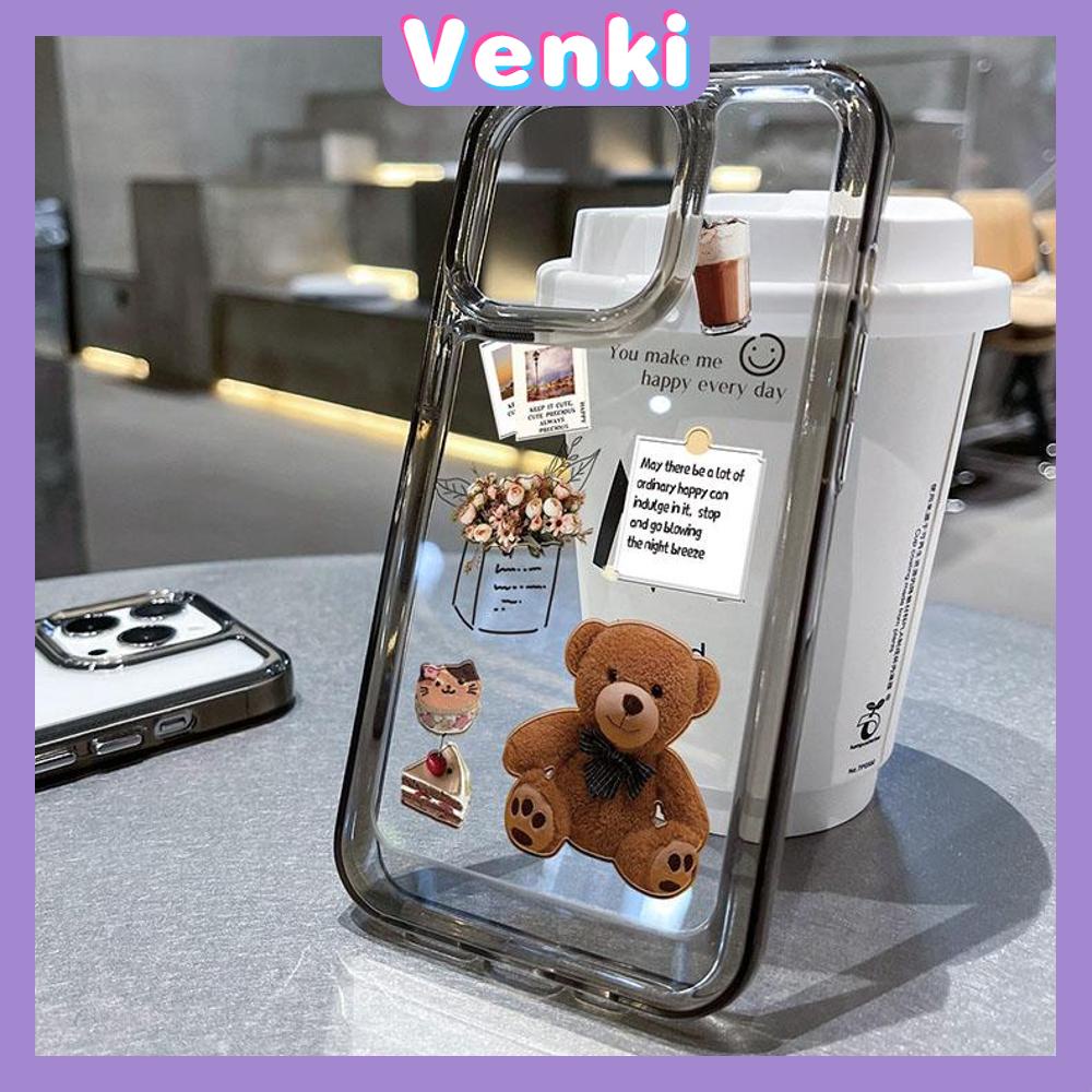 iPhone Case HD Acrylic Hard Case HD Metal Button Protection Camera Shockproof Doll Bear Cartoon Cute Compatible For iPhone 14 Pro Max 14 Plus 13 Pro Max 12 Pro Max 11 XR 7Plus