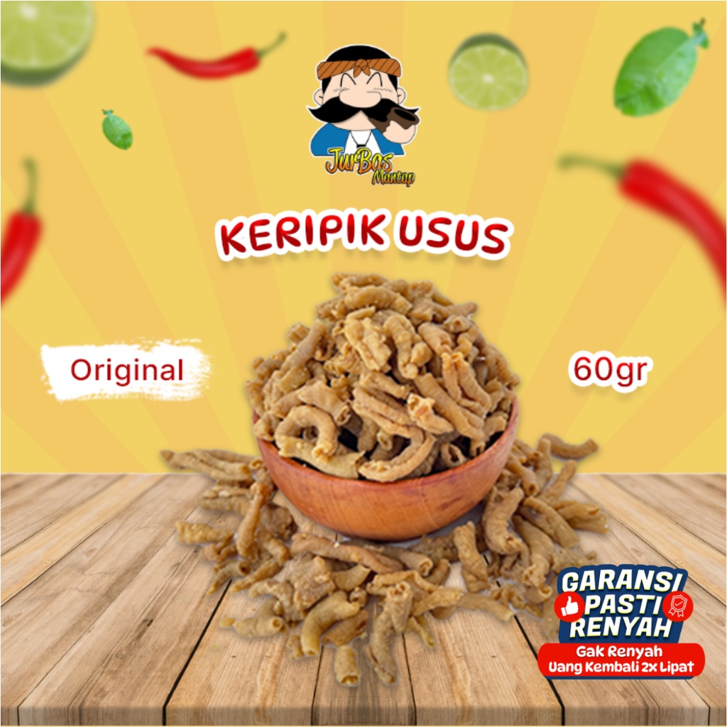 Keripik Usus Rasa Original Juragan Basreng 60gr Makanan Ringan