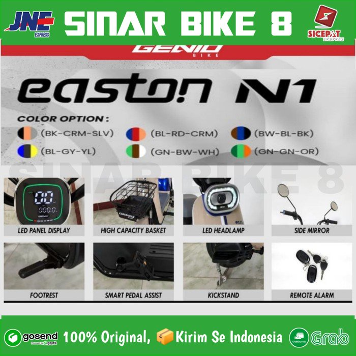 Sepeda Listrik Electric E Bike GENIO EASTON N1 By United 600 Watt