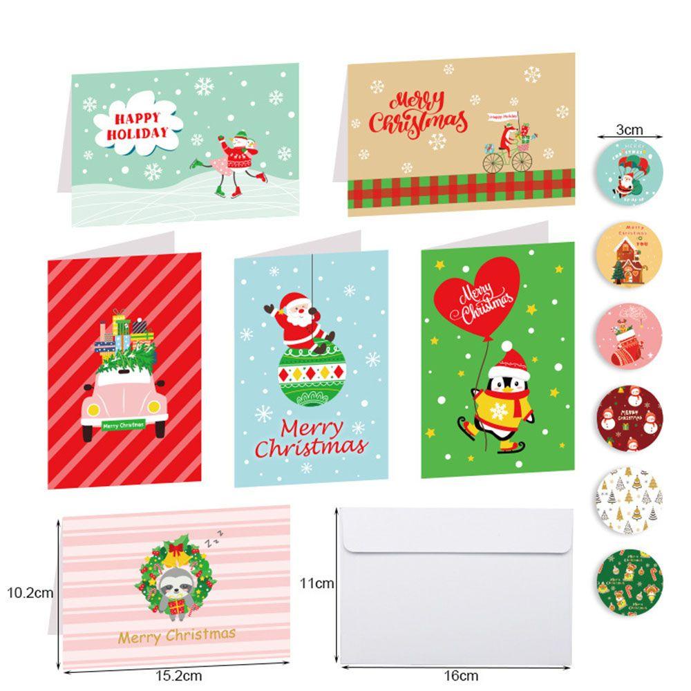 Solighter 6Pcs/Pack Kartu Natal Merry Christmas Handwritting Berkah Kagumi Kartu