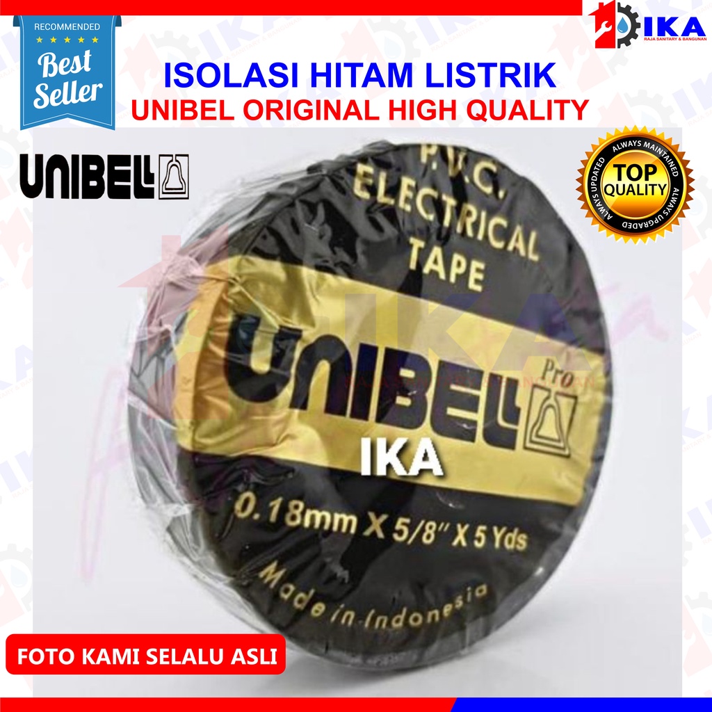 Isolasi Lem Listrik Solatip Unibel Unibell Pro Selotip Lakban PVC Electrical Tape Solasi Kabel Hitam