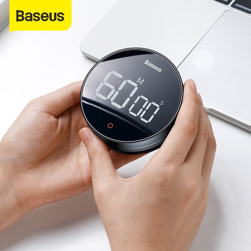 BASEUS ORIGINAL Timer HEYO PRO Rotation Countdown Digital Kitchen Alarm Pengingat Waktu Lama Jam Masak Reminder Ori