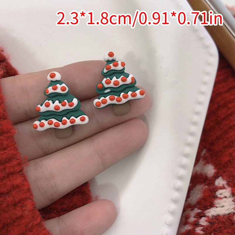 Anting Desain Santa Claus Snowman Bahan Resin Untuk Wanita