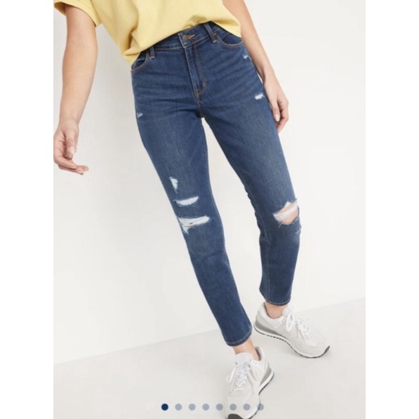 Celana  Jeans Wanita OLD NAVY Hight -Waisted Rockstar Super Skinny Denim Baranded Original