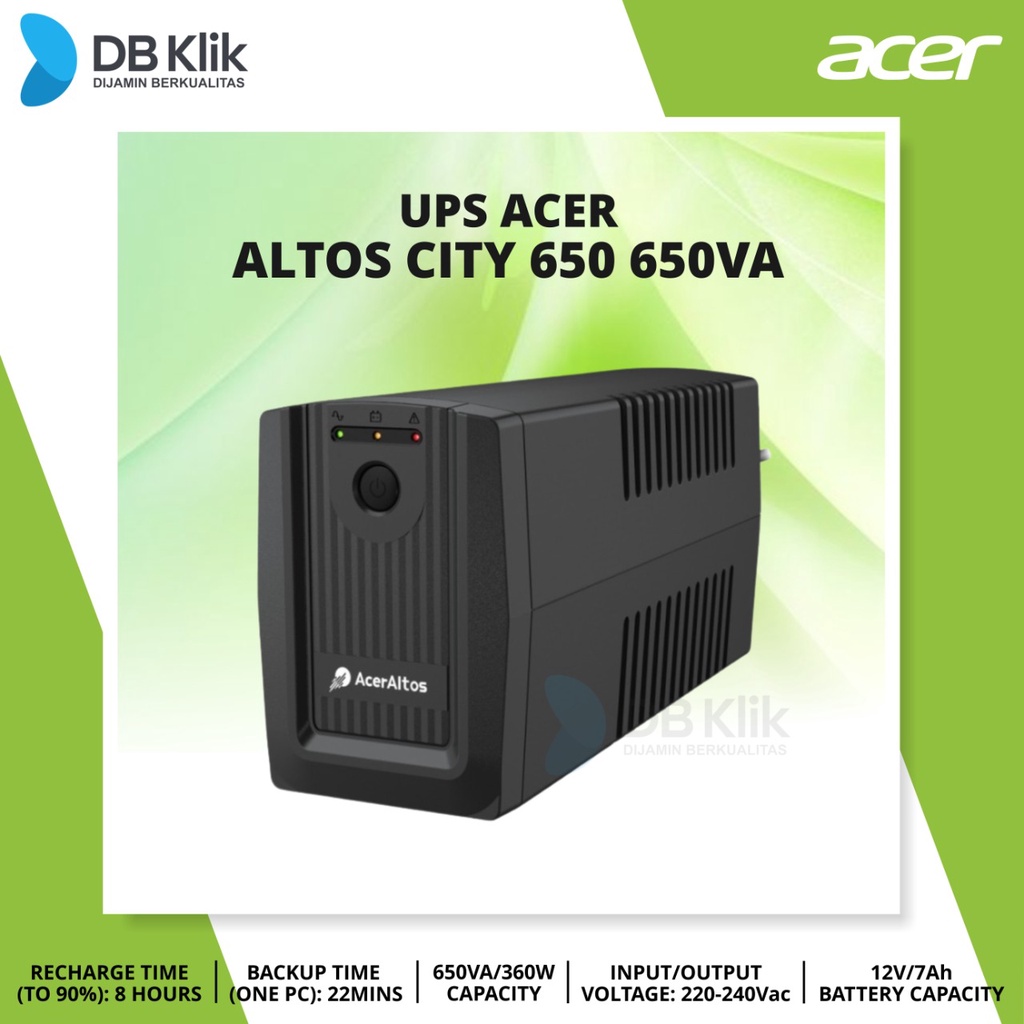 UPS ACER Altos City 650 650VA 360Watt - Acer Altos City 650 UPS 650VA