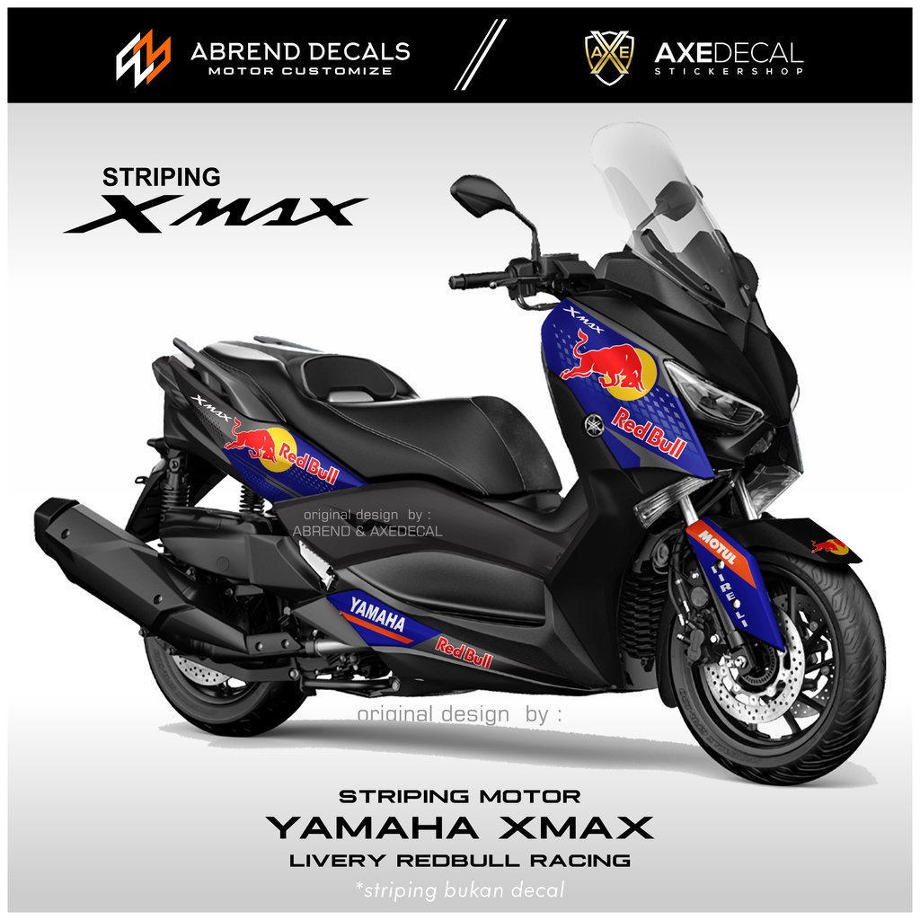 STRIPING YAMAHA XMAX REDBULL / STIKER MOTOR X MAX DESIGN CUSTOM / STOCK DECALS LIST VARIASI