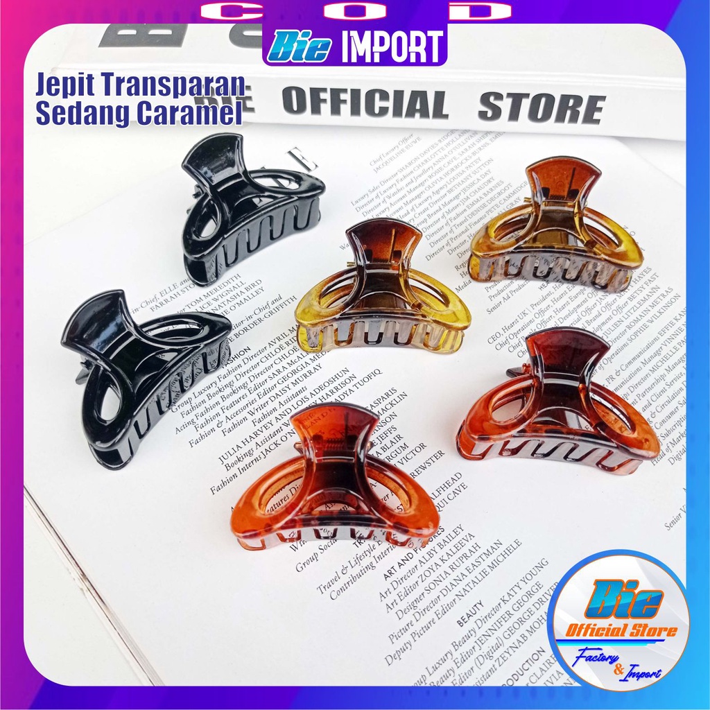 Jepit Salon Transparan Doff 3 Series Size Sedang Impor Best Seller