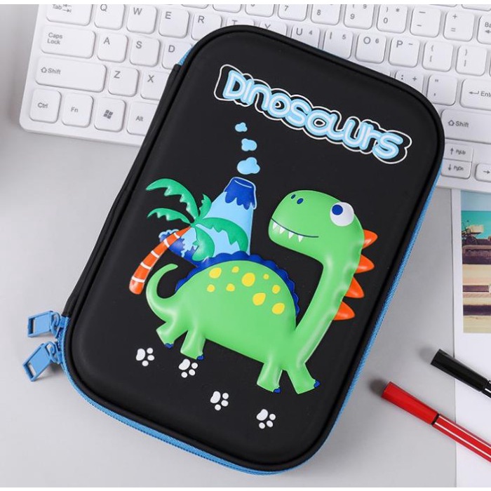 

KOTAK PENSIL UNICORN PENSIL CASE 3D HARDTOP TIMBUL KARAKTER ANAK KEREN - dino hitam