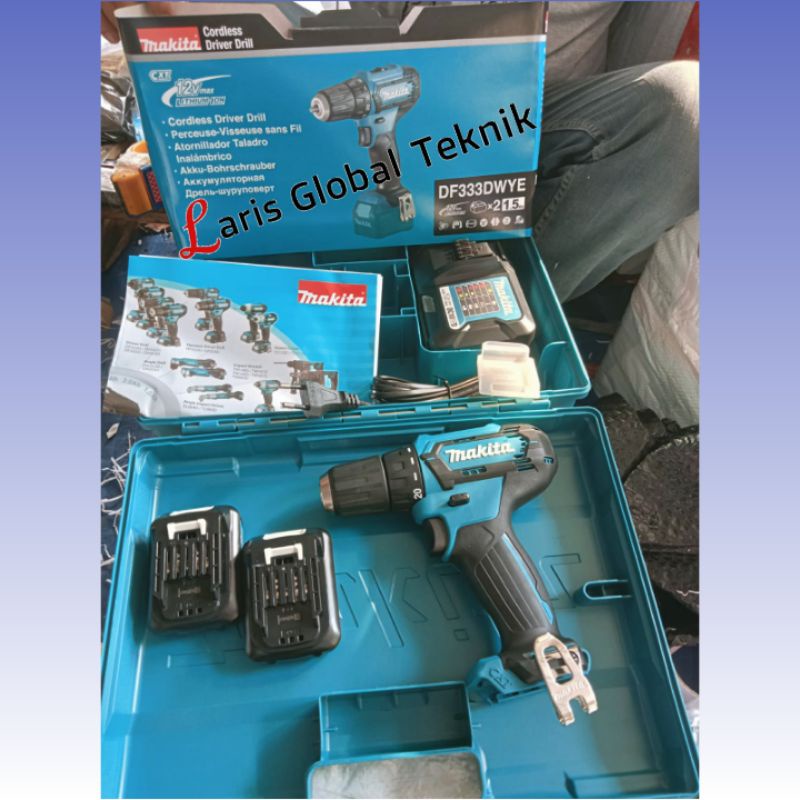 MAKITA DF333DWYE - Mesin Bor Baterai Cordless Drill Original