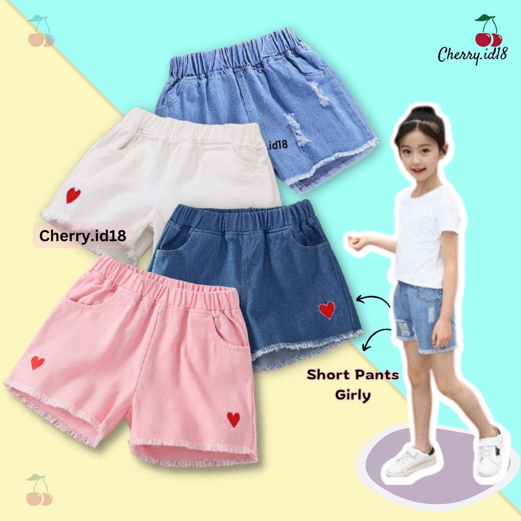 Cherry COD Celana Pendek Anak Perempuan / Hotpen Anak Perempuan Love CP02