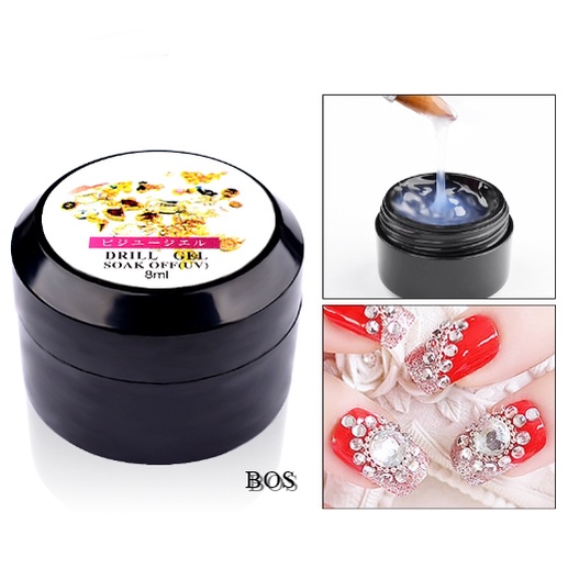 Lem kuku Gel Transparan Super Lengket isi 8ML untuk Permata Nail Art