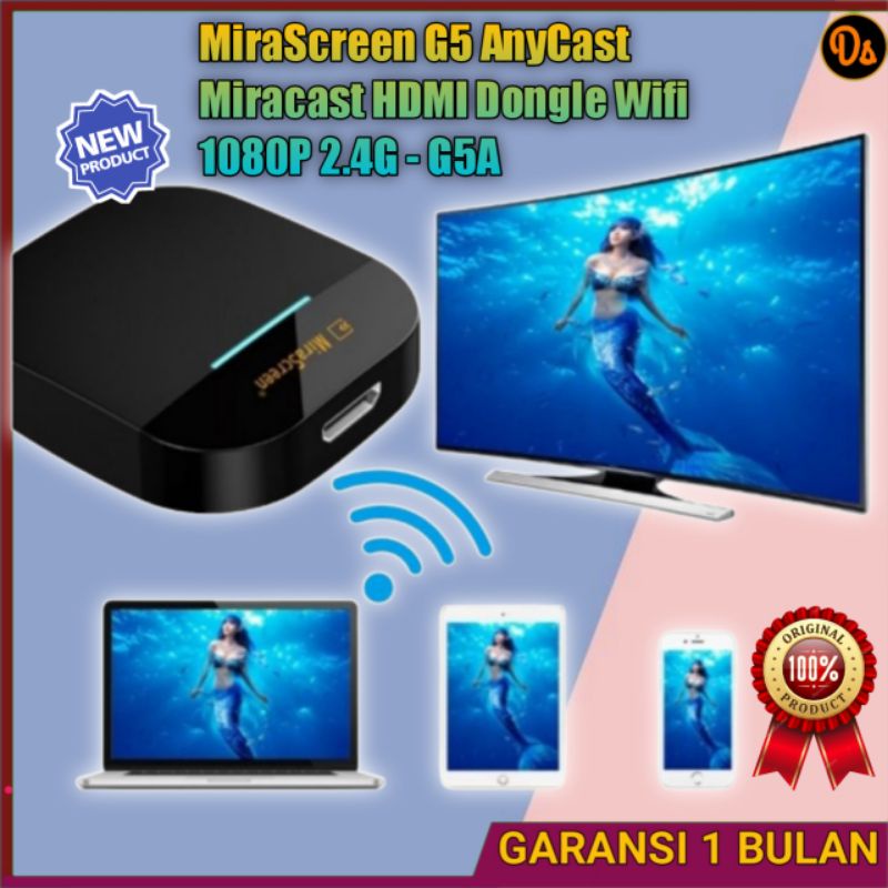 PROMO MiraScreen G5 AnyCast Miracast HDMI Dongle Wifi 1080P 2.4G - G5A 3UMP05BK