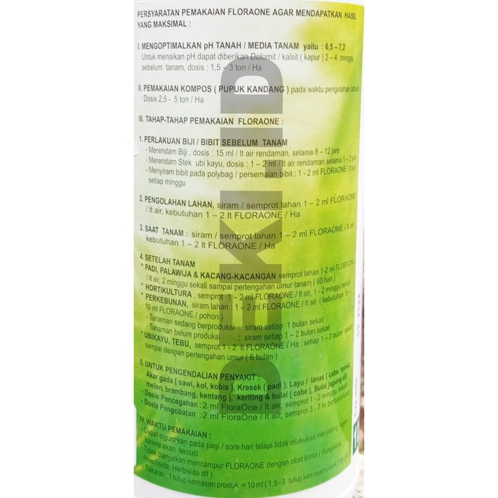 Tricoderma Cair Fungsida PGPR Rhizobium Floraone 1 L Pestisida Organik