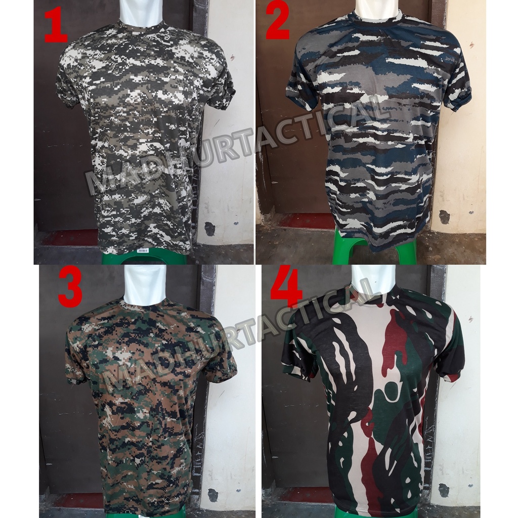 Kaos Army Kaos Oblong Loreng Lengan Pendek