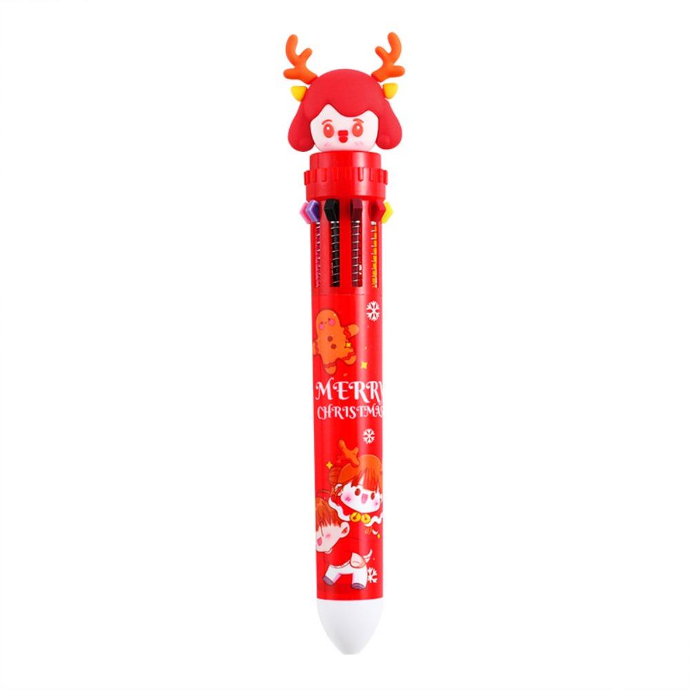 Mxbeauty Bolpoin Bertema Natal Kreatif Warna-Warni Unisex Gel Pen Hadiah Anak Lucu Santa Claus Kawaii Kartun Alat Tulis Sekolah