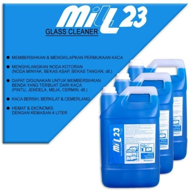 MILL 23 GLASS CLEANER / PEMBERSIH KACA 4 LITER