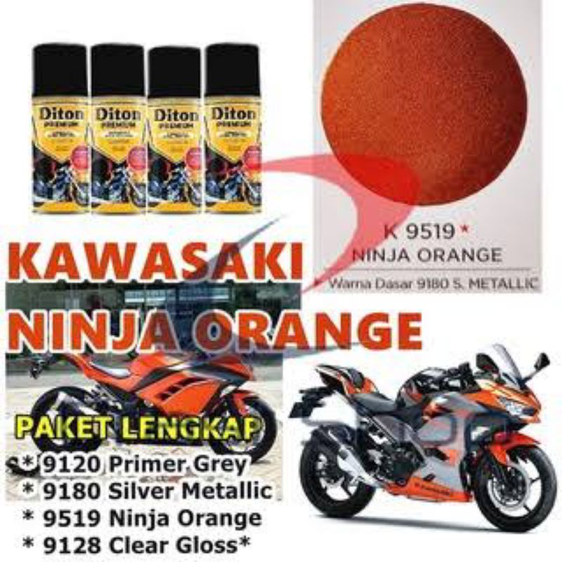 PAKET DITON PREMIUM 9519* Ninja Orange Cat Semprot 400cc