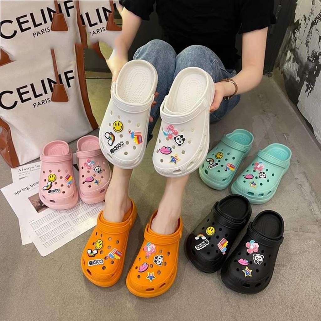 Sandal Karet Wanita Kekinian Women Sandals Lucu Hitz Dengan Aksesoris Unyu