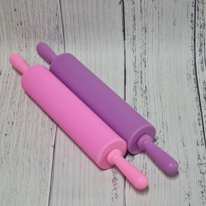 small silicone rolling pin with plastic handle 30cm/ rolling pin gagang plastik pastel kecil