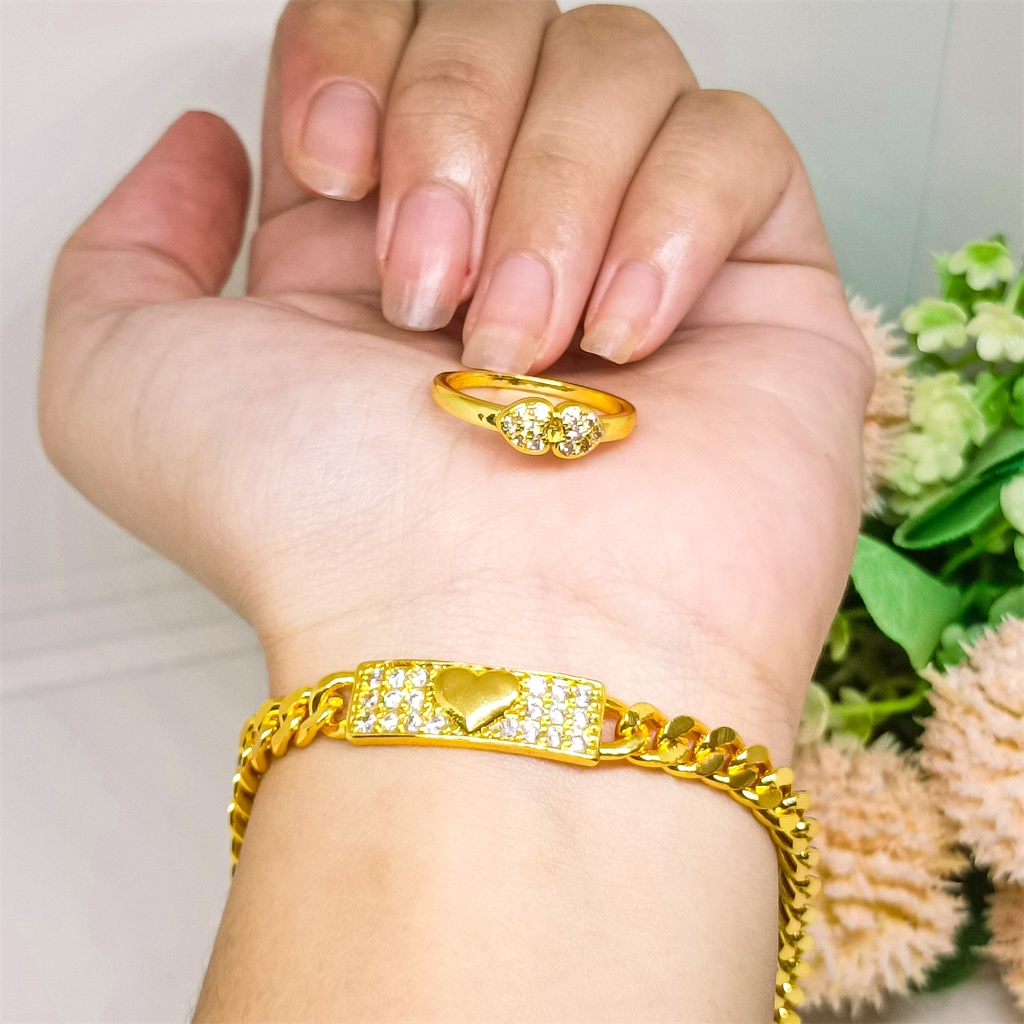 Gelang Kendari free cincin Perhiasan Lapis Emas 24K gold Gelang Tangan Bracelet Fashion bangle anti karat tidak mudah luntur