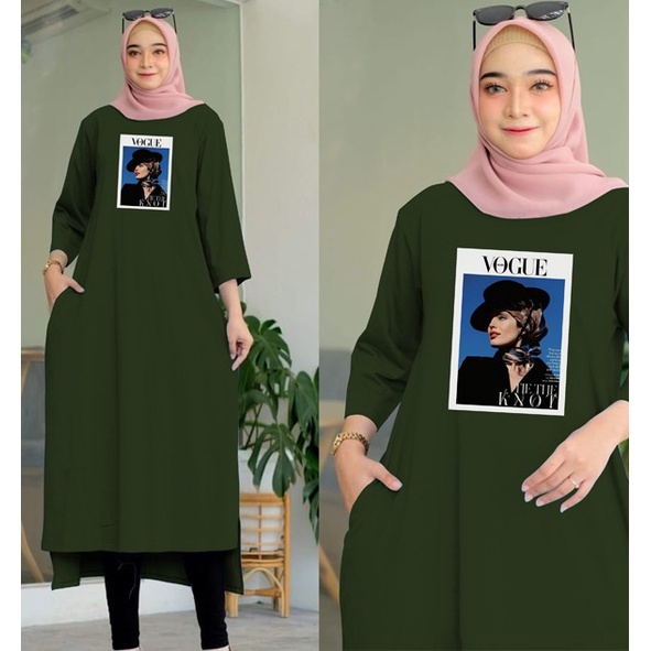 LONG TUNIK TERBARU BASIC / MIDI DRESS JUMBO BABYTERRY VAQUE