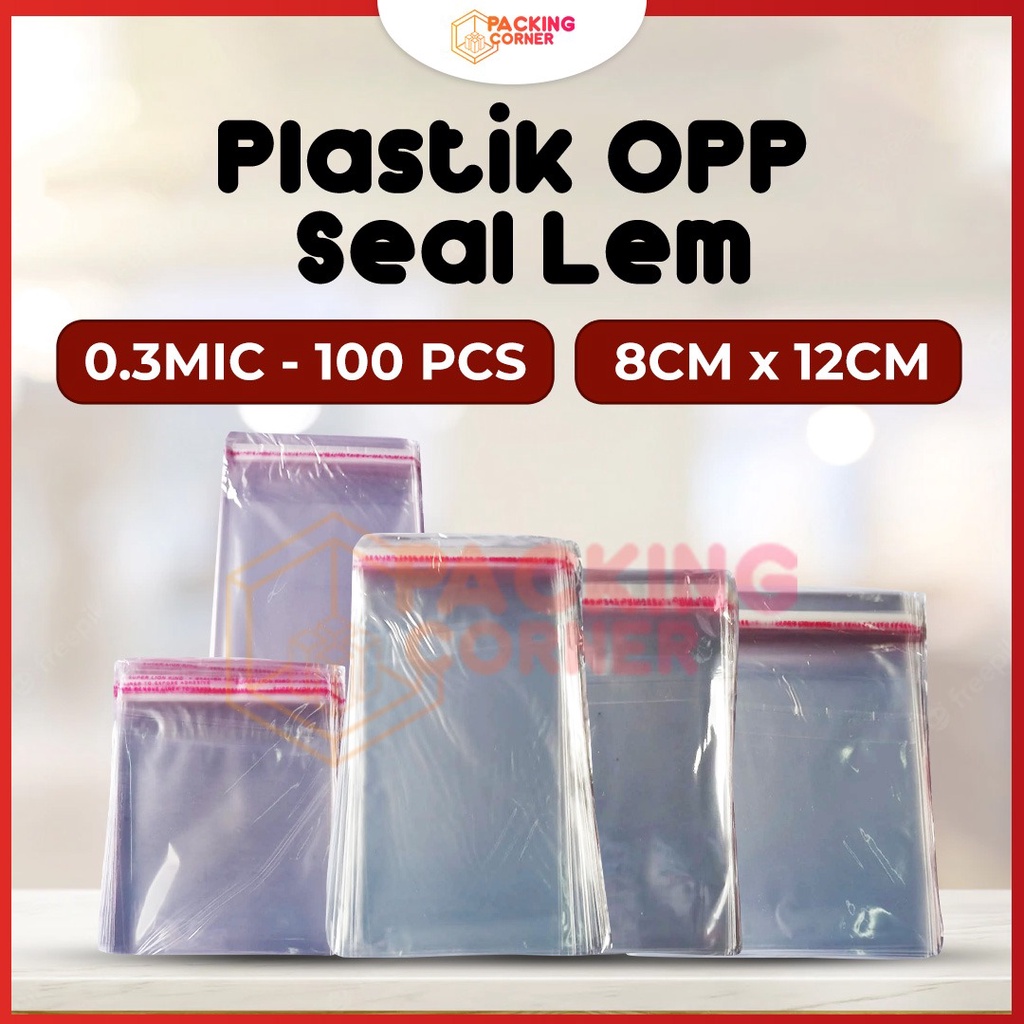 Jual Plastik OPP Bening Seal Lem Kue Roti Sendok Garpu Undangan 8x12