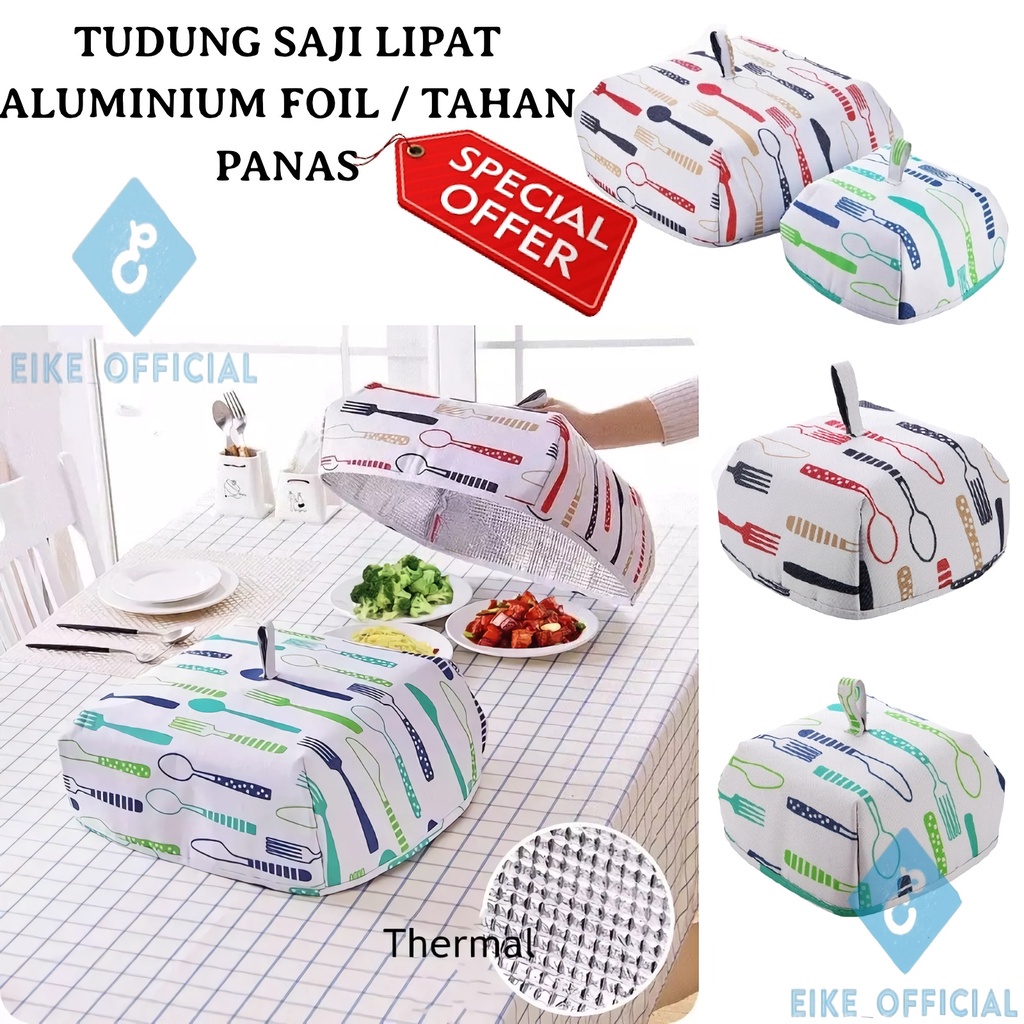 [Eike] Tudung Saji Lipat Aluminium Foil / Tudung Saji Tutup Makanan Tahan Panas Dingin / Tudung Saji Lipat Murah / Tudung Saji Aluminium Foil