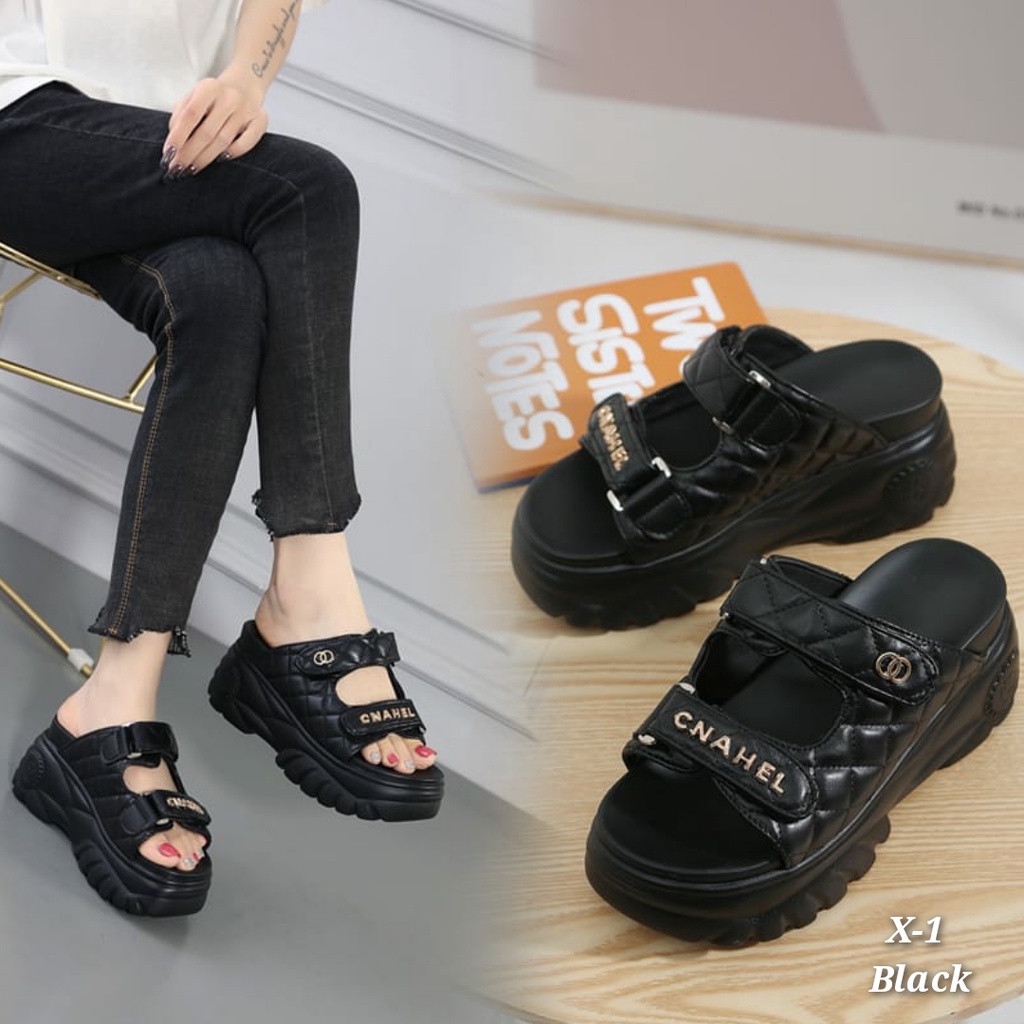 Wedges slop Fashion Korea import premium kode x-1 &amp; 208-1