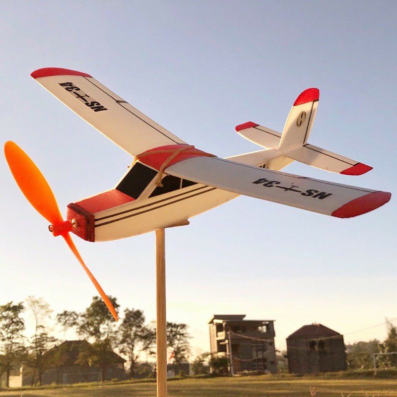 PESAWAT TENAGA KARET NS 34 SIAP TERBANG