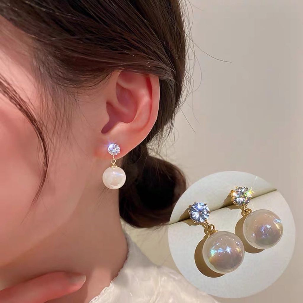 Littleluck COD anting hijab mutiara simple / anting korea / Aksesoris korea