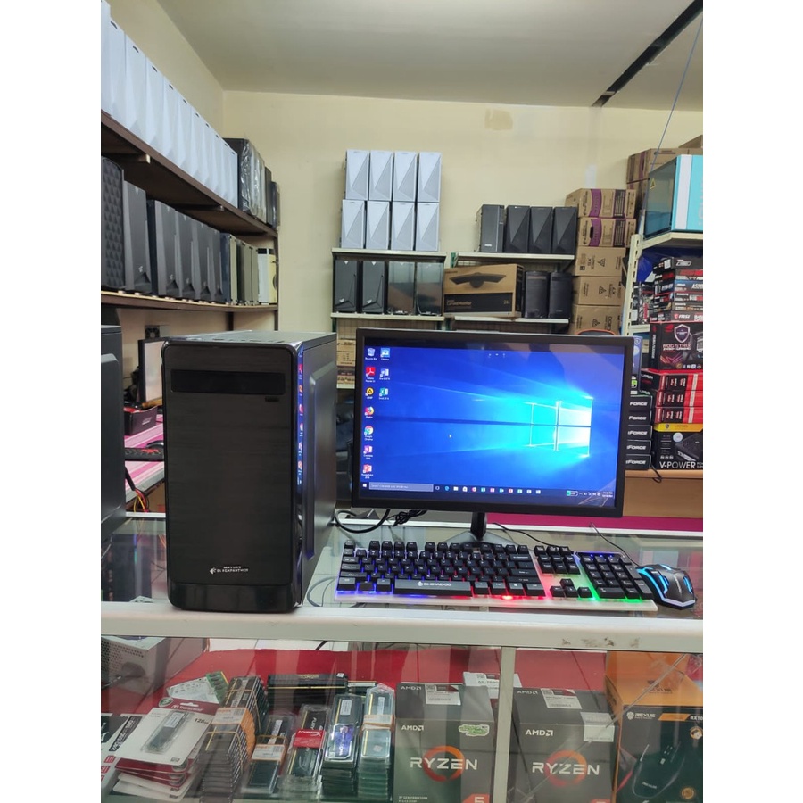 PC GAMING CORE I7 RAM 16 GB SSD 120 GB MONITOR 24 INCH SIAP PAKAI FULLSET