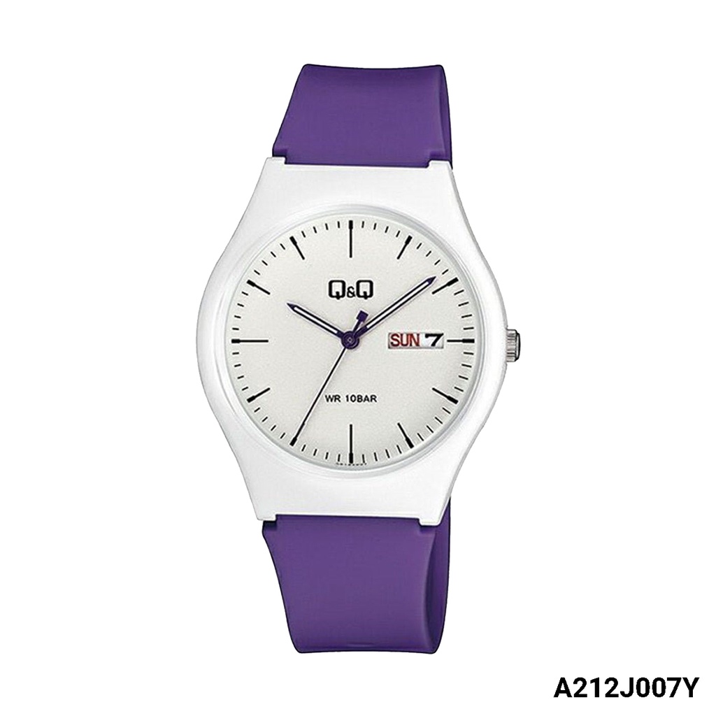 SALE Jam Tangan Unisex Sporty Casual Tanggal Hari Karet Rubber Analog Original Q&amp;Q QNQ QQ A212 A212J Series