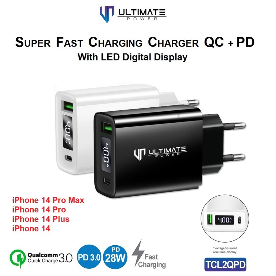 Charger iPhone 14 Pro Max 14 Plus PD 3.0 20W 27W Ultimate TCL2QPD