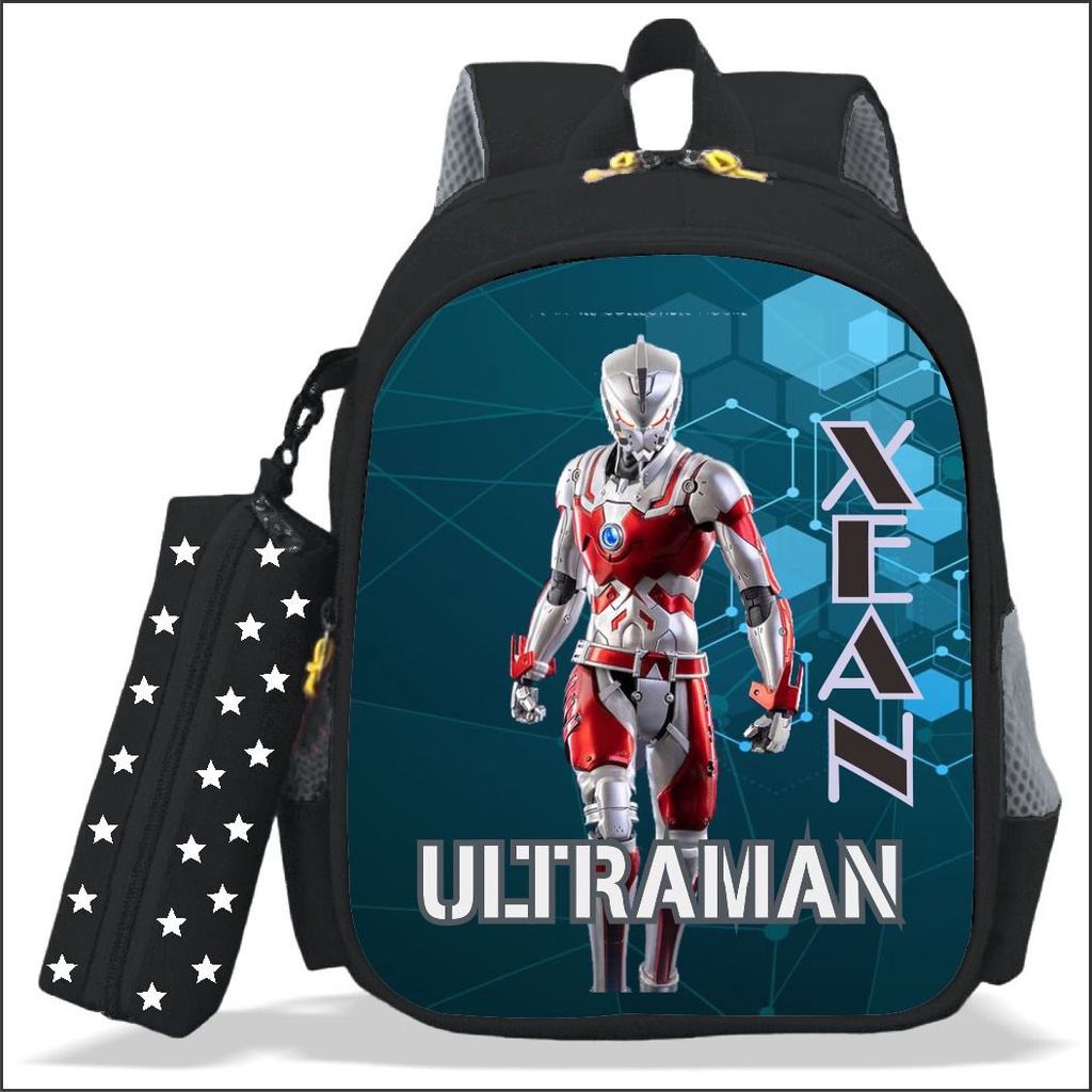 Tas Ransel Sekolah Anak Laki-laki Paud TK dan SD Karakter ULTRAMAN 2in1 Bisa COD Kualitas PREMIUM Bo