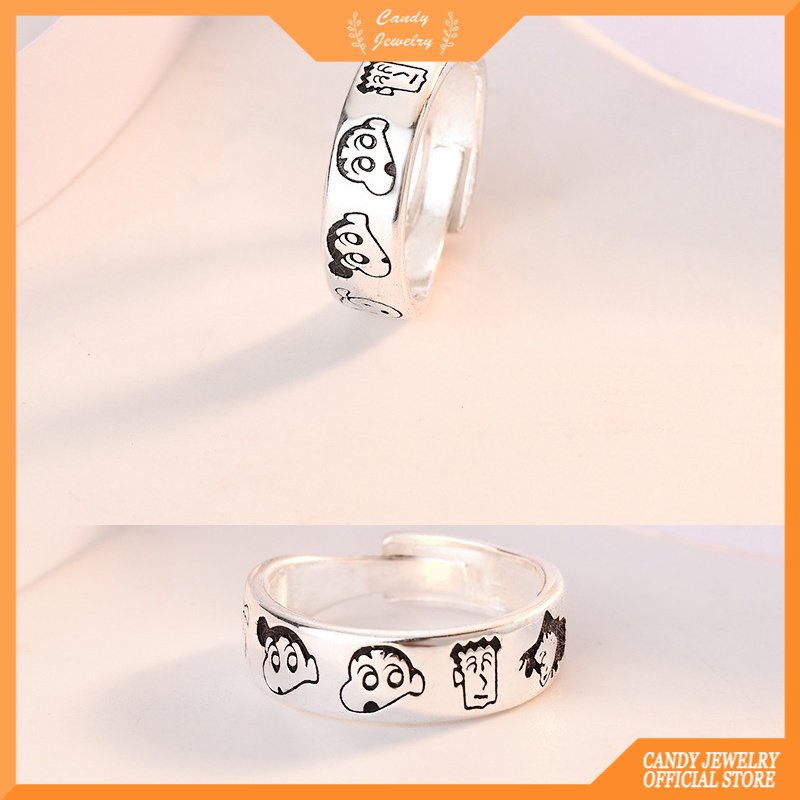 Cincin Adjustable Motif Kartun Anime Protagonist Crayon Kecil Untuk Wanita