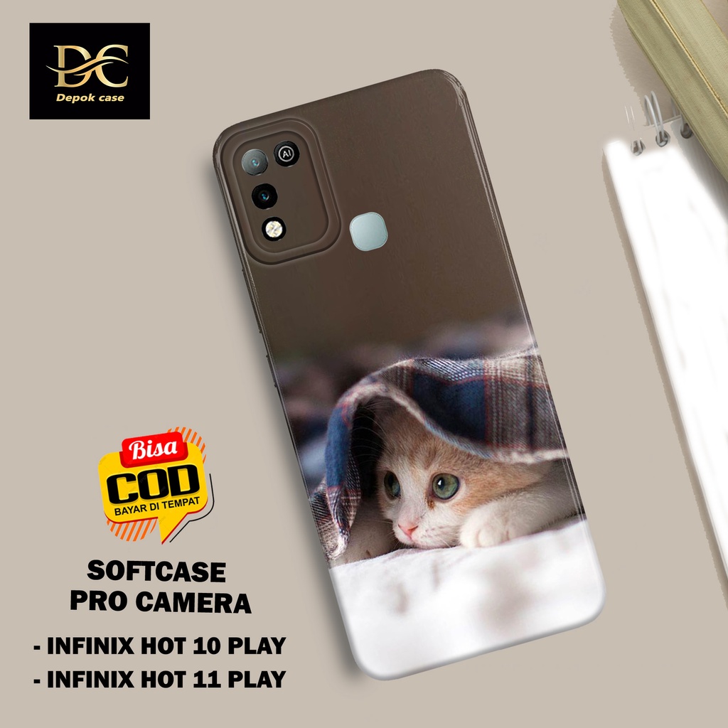Case Infinix Hot 10 Play / Infinix Hot 11 Play Terbaru - Fhasion Case KUCING - Casing Hp Infinix Hot