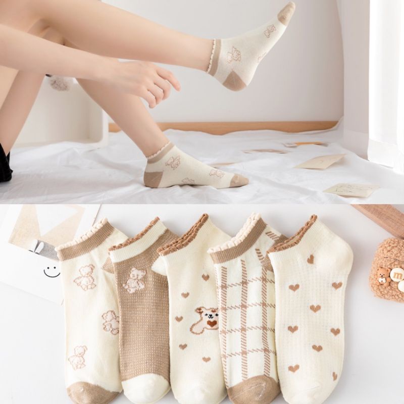 [COD] KAOS KAKI WANITA IMPORT 3D RENDA MOTIF BONEKA BERUANG LUCU CUTE KAOS KAKI PENDEK WANITA MOTIF BONEKA BERUANG BERUANG COKLAT KATUN BAHAN KATUN LEMBUT KAOS KAKI WANITA FASHION