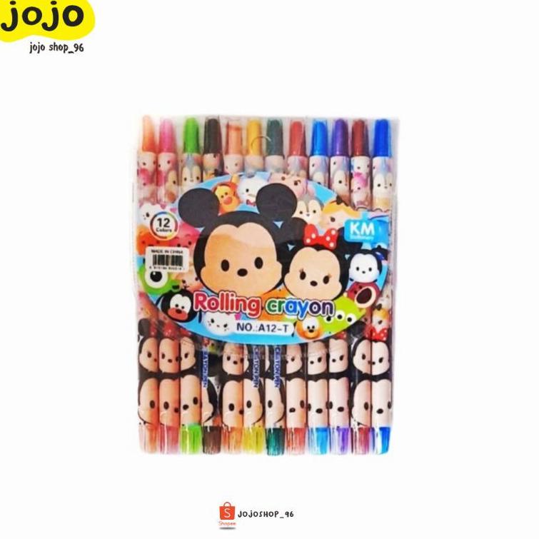 

(reoc -30) Twist Crayon Putar Panjang 12 Warna KM-A12 Karakter Anak Disney Set Isi 12pcs [tj -147]