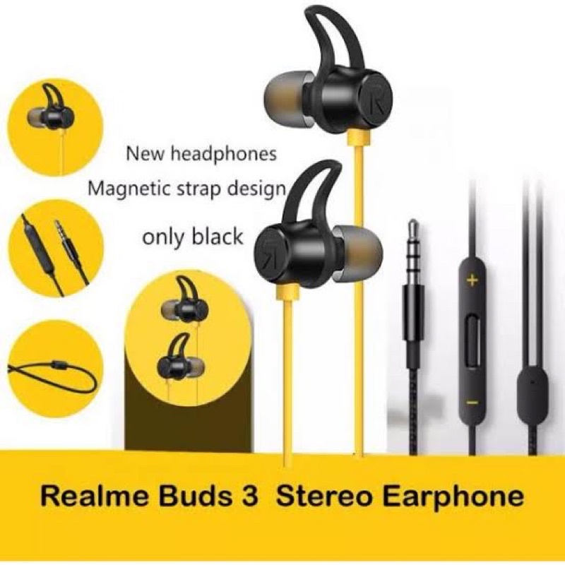 HEADSET/ EARPHONE REALME EARBUDS HD SOUND BASS STEREO 2 Pro/3 Pro/5 Pro/C2/C112/C15/C17/C20/C30/C31/C35