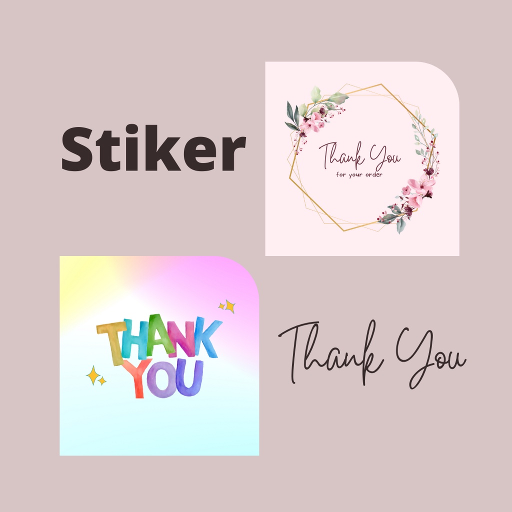 

STICKER THANK YOU FOR ORDER STIKER LABEL PENGIRIMAN TERIMA KASIH OLSHOP PERSEGI CUSTOM MURAH