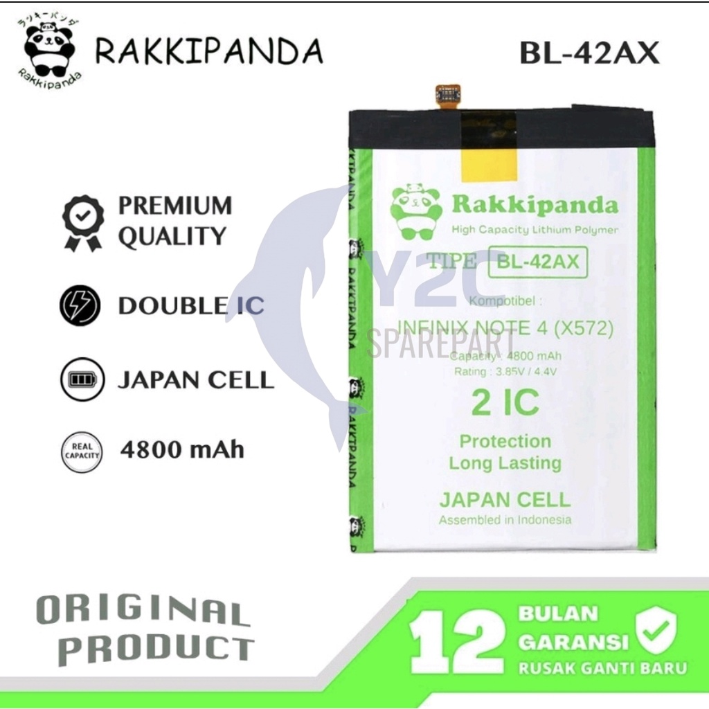 RAKKIPANDA BL-42AX INFINIX NOTE 4 / X572 BATERAI BATRAI BATREI BATRE BATERE DOUBLE POWER