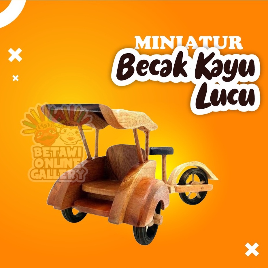 Miniatur Becak Kayu Kecil