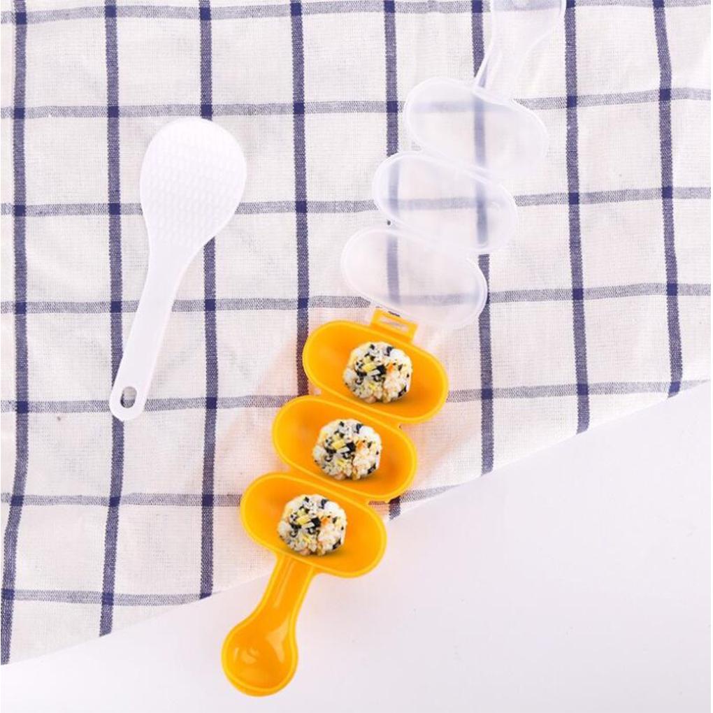 Rice Ball Cetakan Portable DIY Hand Held Handled Pembuat Pemula Indoor Alat Masak Dapur Rumah Tangga Dengan Sendok