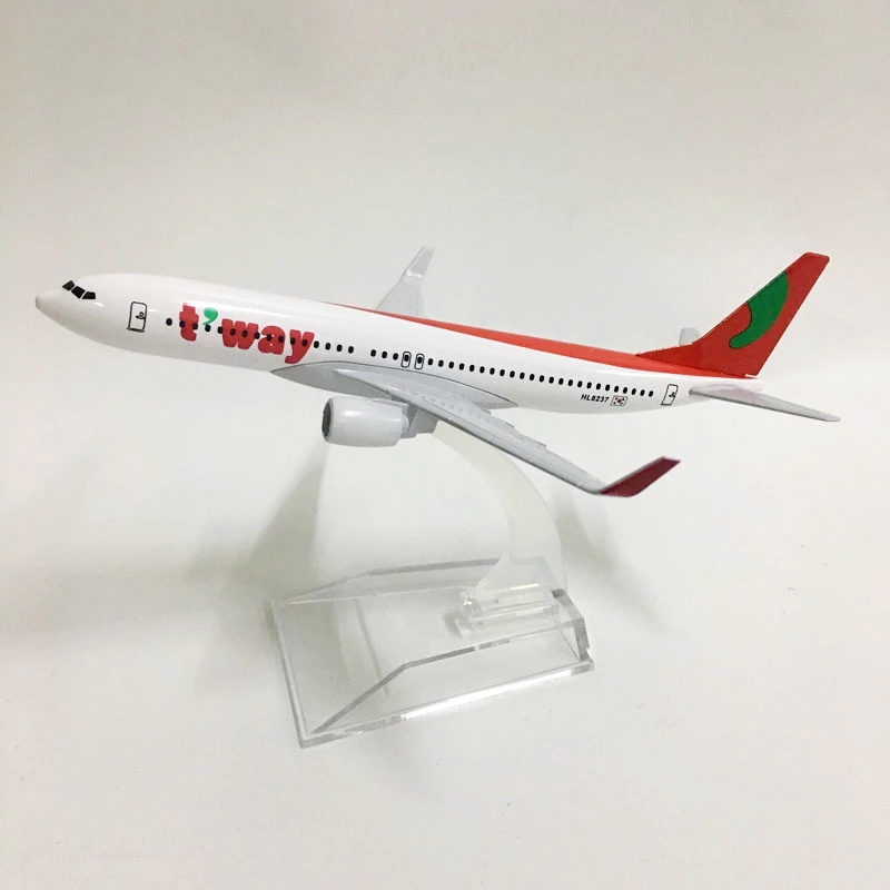 Korea Tway Air Diecast Boeing 737model Pesawat B737 Pesawat Metal Airplane Aviation Hadiah