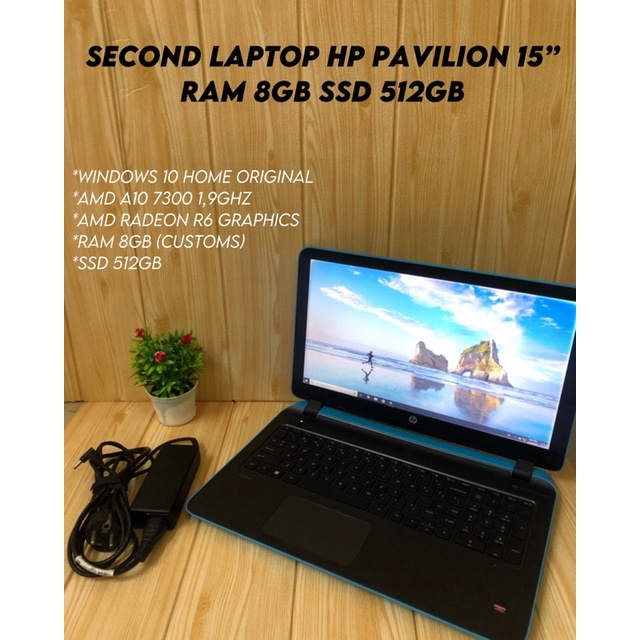 Second Laptop HP Pavilion 15 inc Ram 8 Ssd 512GB