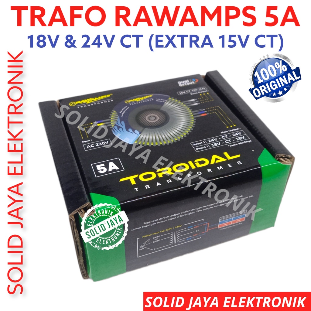 TRAFO DONAT 5A 18V 24V CT RAWAMPS TRAVO TOROID TOROIDAL TRANSFORMER RAW AMPS 5 AMPER CT 18 24 V VOLT MURNI BULAT 5AMPER 5A 18VOLT 24VOLT PLUS EXTRA 15V CT BGR BELL ASLI ORI ORIGINAL