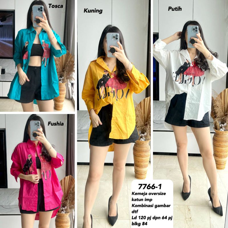 KEMEJA GAMBAR WANITA MV-7766-1 IMPORT