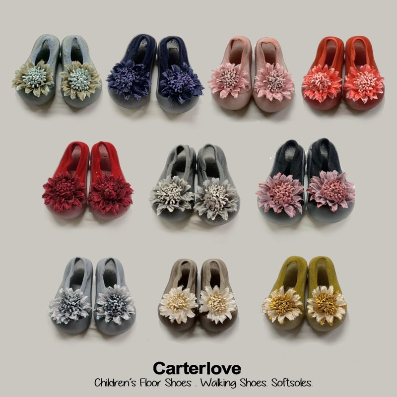 CARTER LOVE SKIDDER BIG FLOWER GIRL NOMOR 19-23 ( 6 BULAN -3 TAHUN) / Skidders Sepatu Prewalker Shoes Sepatu Bayi Alas Karet Skidder bayi anak perempuan skider bayi anak perempuan girl prewalker bayi anak perempuan